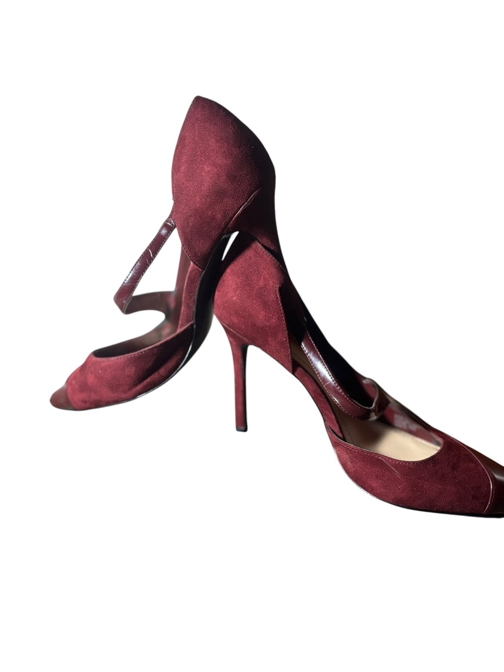 BCBGeneration Burgundy Suede Pointed Toe Stiletto Pumps